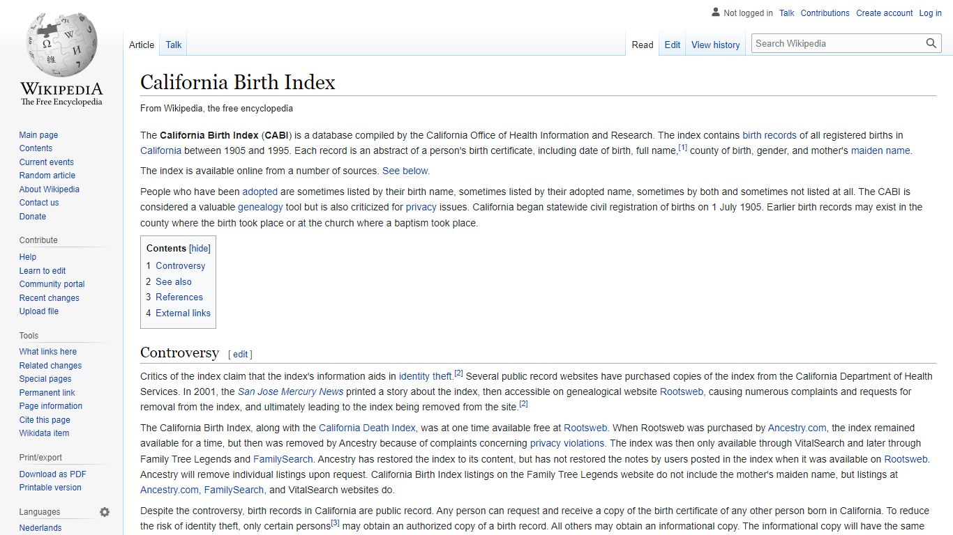 California Birth Index - Wikipedia